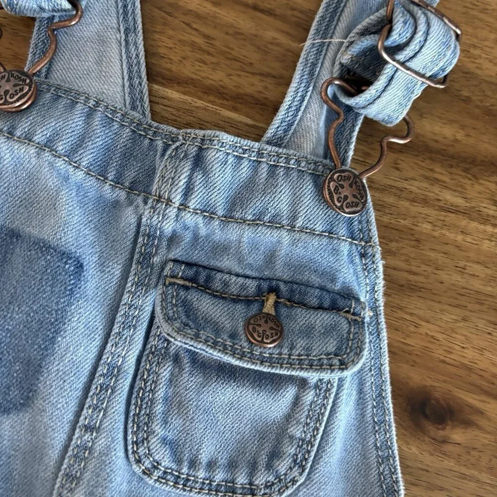 OshKosh B'gosh‎ Short Overalls Shortall Toddler Size 3 Denim Classic